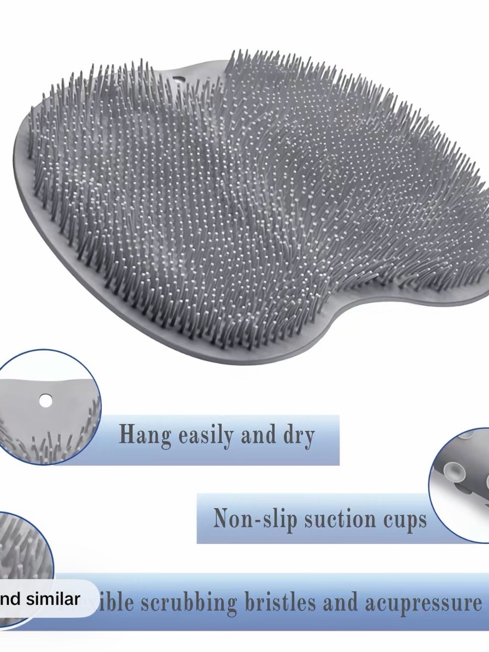Gray Silicone Scalp Scrub Brush for Men Grooming